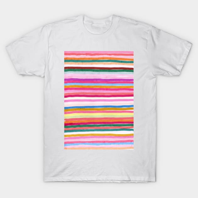 Colorful Horizontal Stripes T-Shirt by craftydesigns